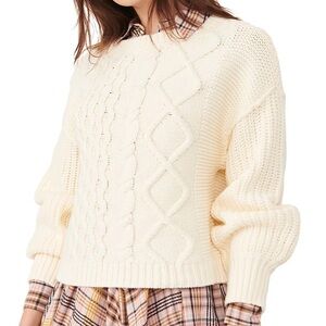 Free People Mixed Cable Sweater